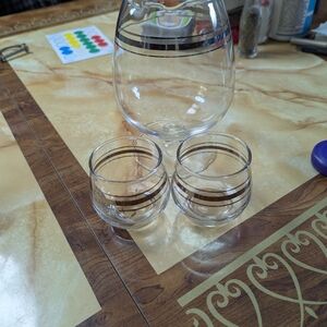 Vintage Brandy Sniffer And 2 Glasses